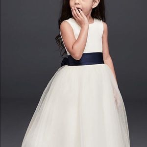Satin Flower Girl Dress with Tulle